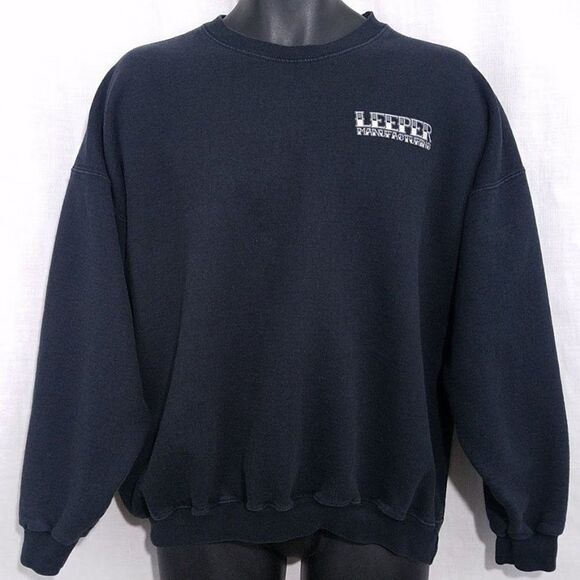 Bald Eagle American Flag Sweatshirt Vintage 90s Leeper Manufacturing Milling - Picture 2 of 6